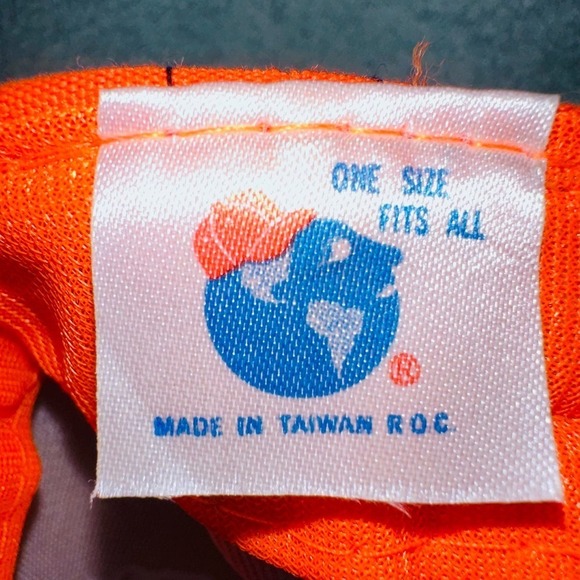 NOS Vintage Ducks Unlimited Snap Back Foam Hat Neon Orange Embroidered Hat Cap - Picture 2 of 8